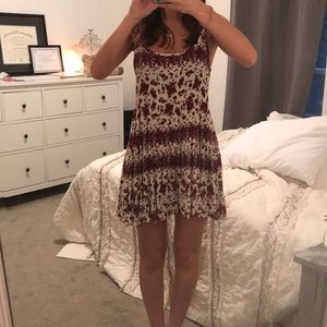 Brandy Melville red roses dress with open back